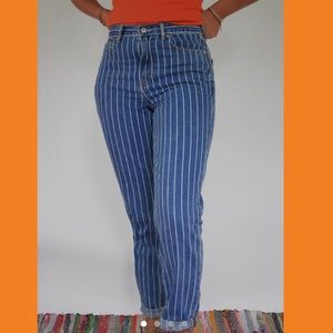 pinstripe high waist mom jeans!